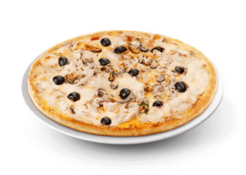 Crme frache, fromage, thon, champignons, olives.